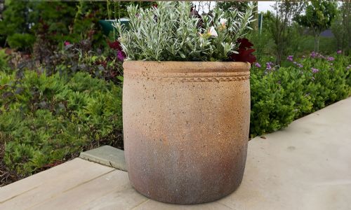 Old Ironstone Cylinder Planter